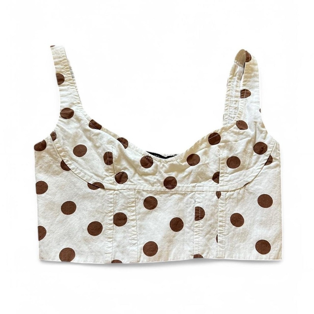 Zara Cream Ruched Crop Tank Top